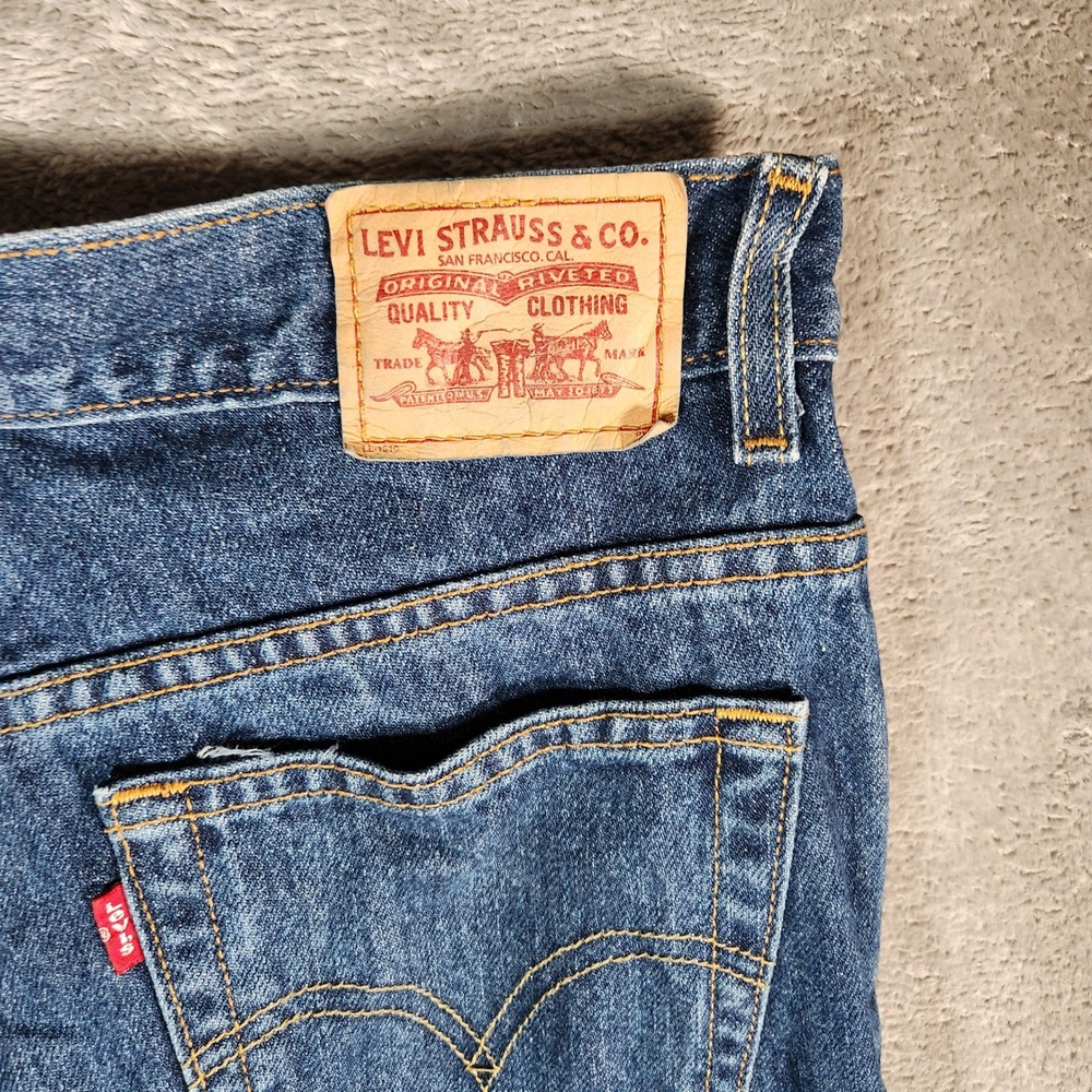Levi's 550 Relaxed Tapered Blue Denim Jeans Women's Size 14 30X33 Medium Wash - Picture 10 of 12